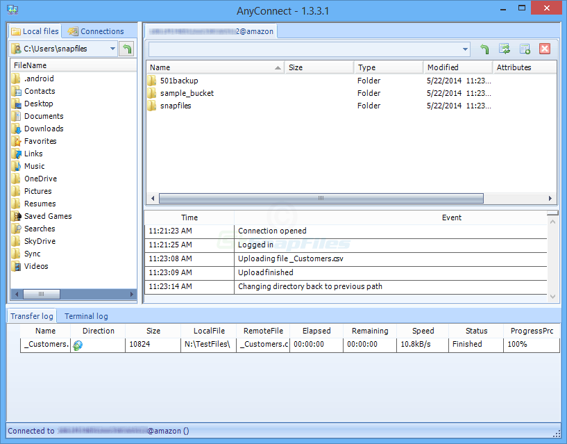 AnyConnect screenshot and download at SnapFiles.com