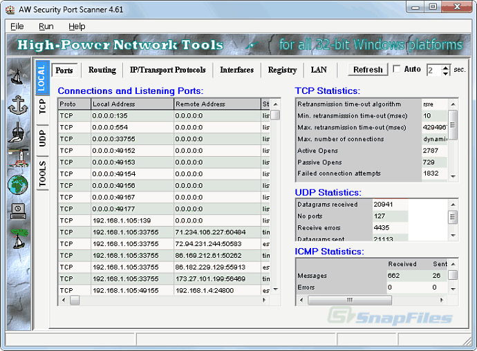 AW Security Port Scanner screenshot and download at