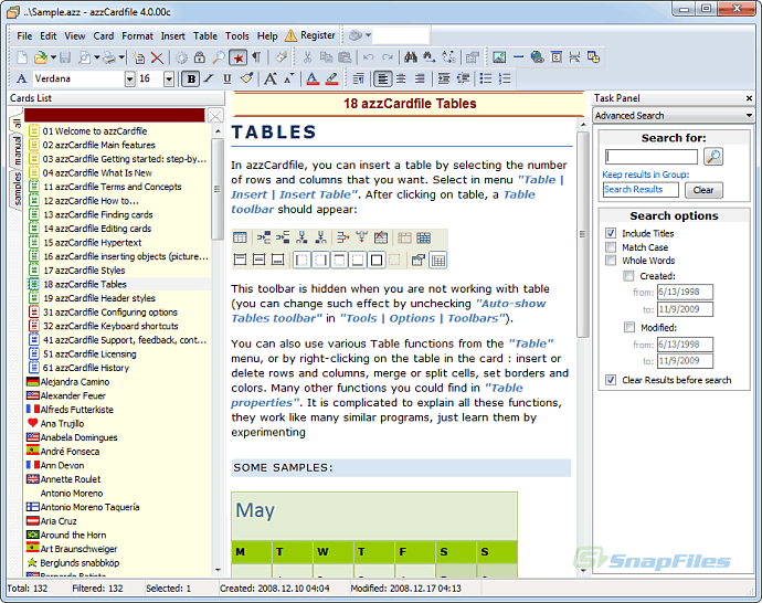 Azz Cardfile screenshot and download at