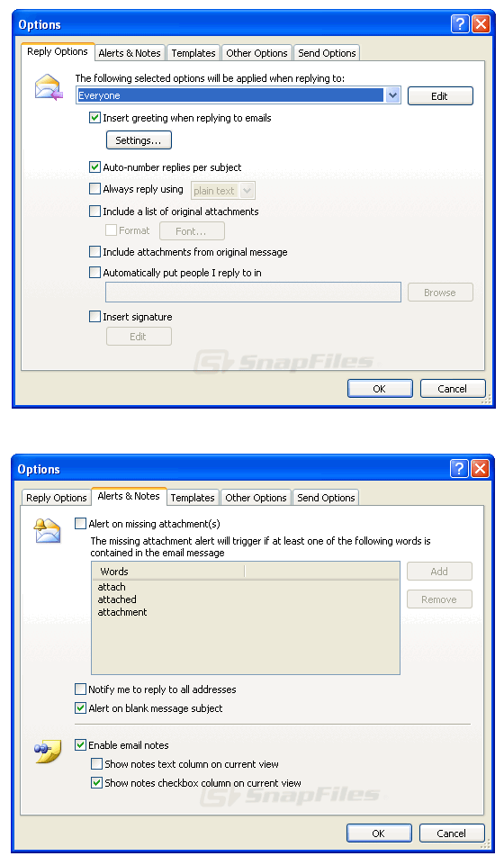 Bells and Whistles for Outlook screenshot and download at