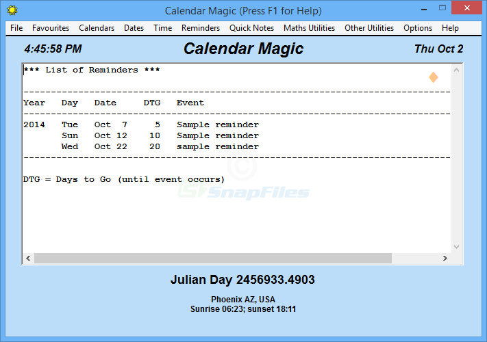 Calendar Magic screenshot and download at
