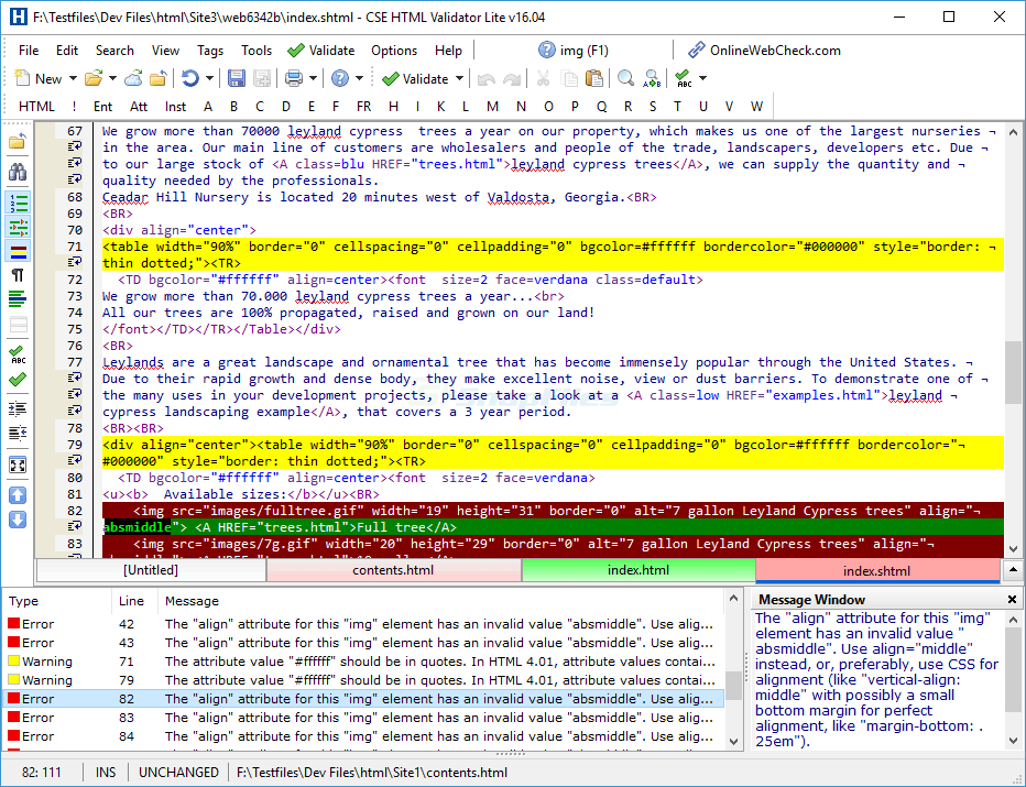 CSE HTML Validator Lite screenshot and download at