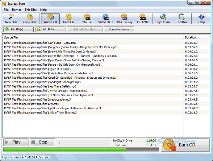Express Burn screenshot and download at