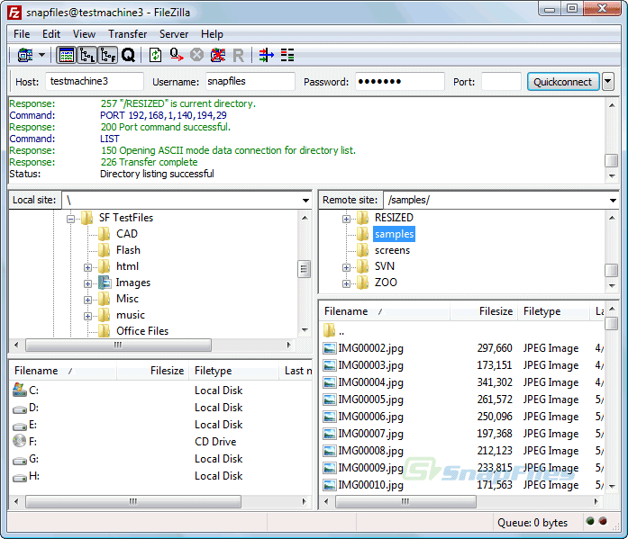 FileZilla screenshot and download at