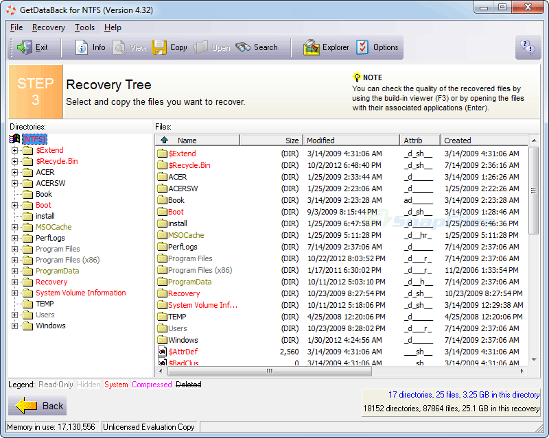 GetDataBack for NTFS screenshot and download at