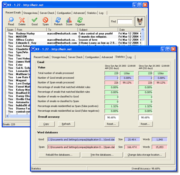 K9 screenshot and download at