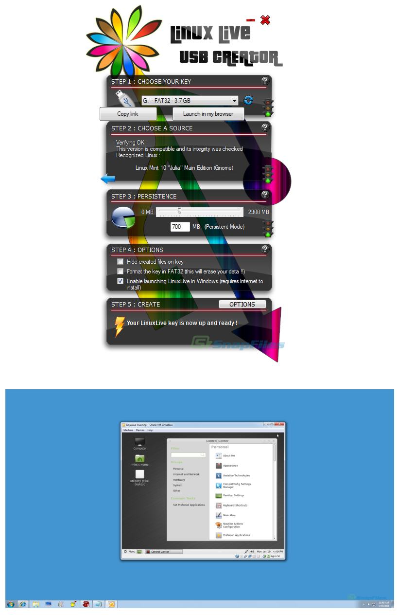 LiLi USB Creator (Linux Live) screenshot and download at