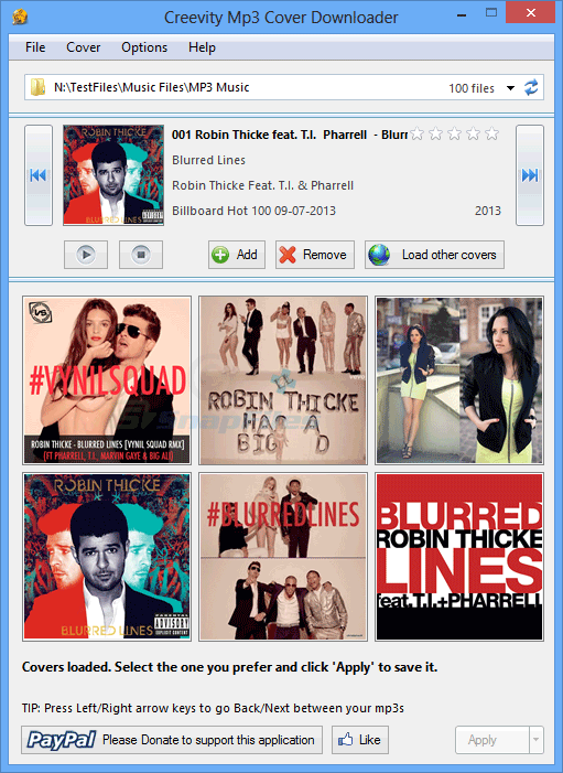 Creevity Mp3 Cover Downloader screenshot and download at