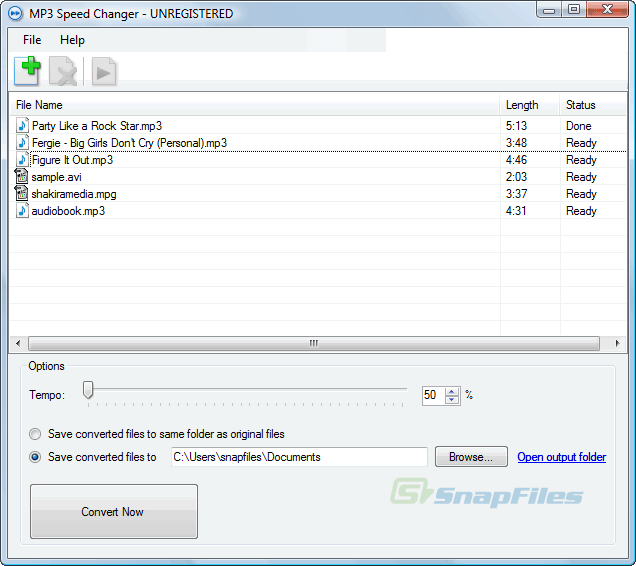 MP3 Speed Changer screenshot and download at