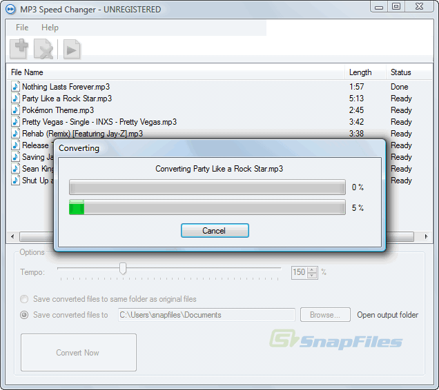 MP3 Speed Changer screenshot and download at