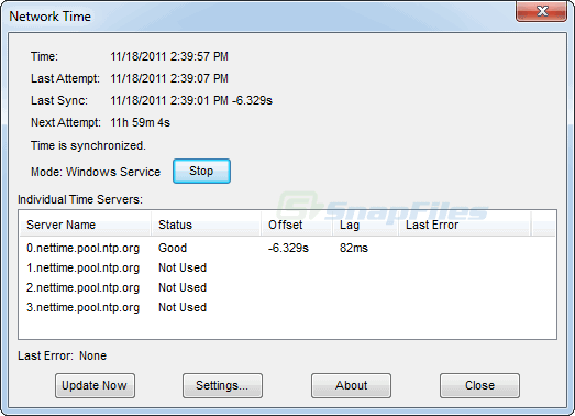 NetTime screenshot and download at
