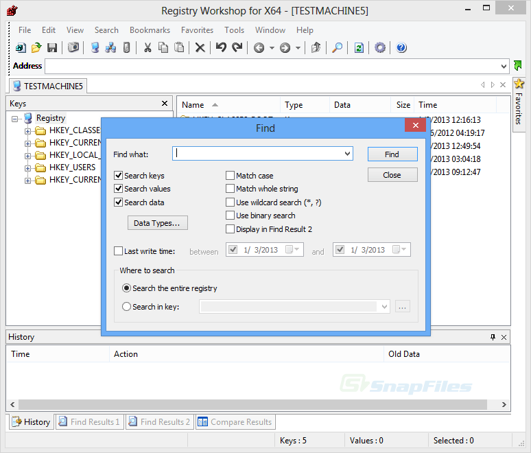 Registry screenshot and download at