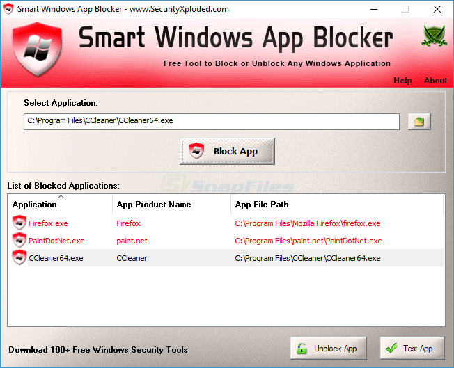 Smart Windows App Blocker screenshot and download at