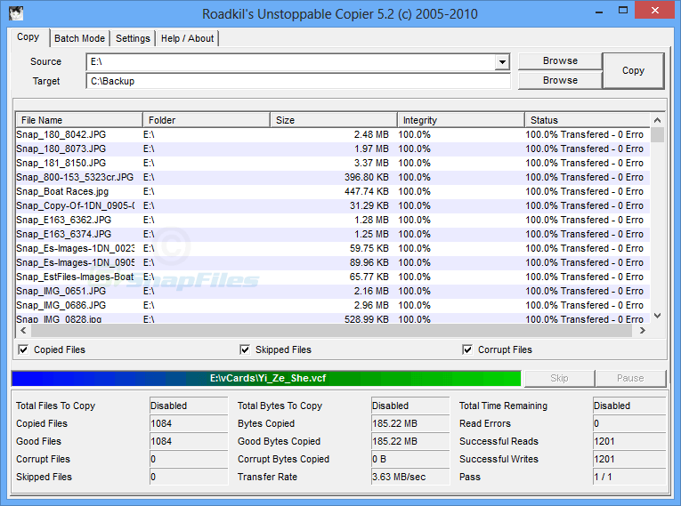 Unstoppable Copier screenshot and download at