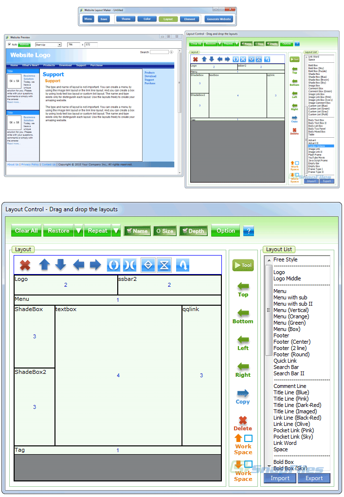 Website Layout Maker screenshot and download at