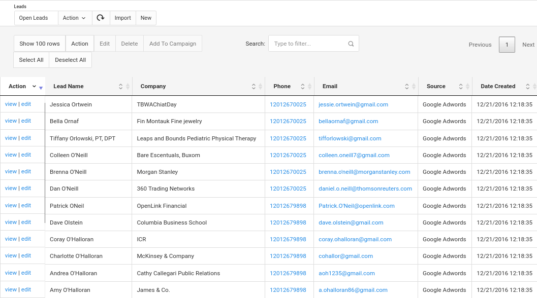 Lead Management Snapforce CRM Features