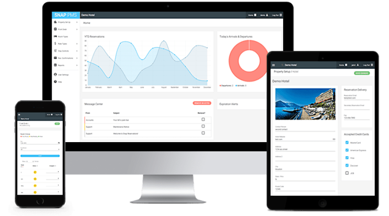 Online Hotel Property Management Software Snap PMS