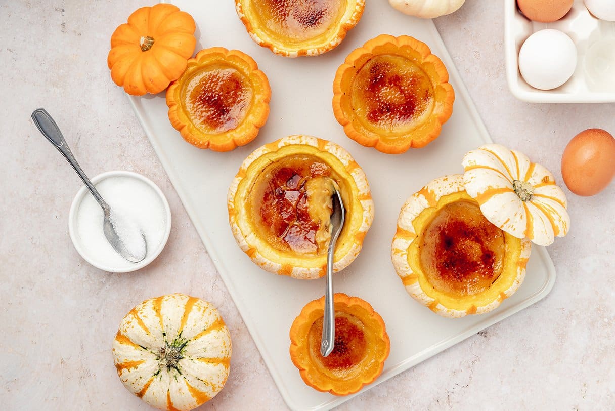 Recipe Pumpkin Crème Brûlée in Mini Pumpkins SNAP TASTE