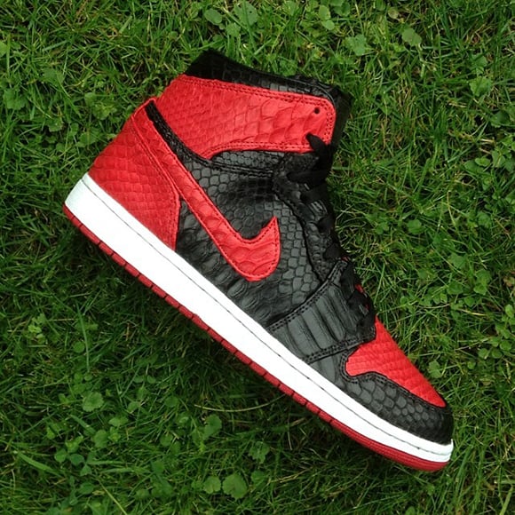 Air Jordan 1 Bred "Python" by JBF Customs SneakerFiles