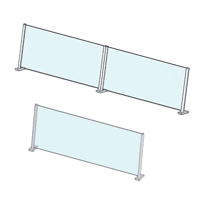 Angled Divider Sneeze Guard 2 foot Sneezeguard Solutions