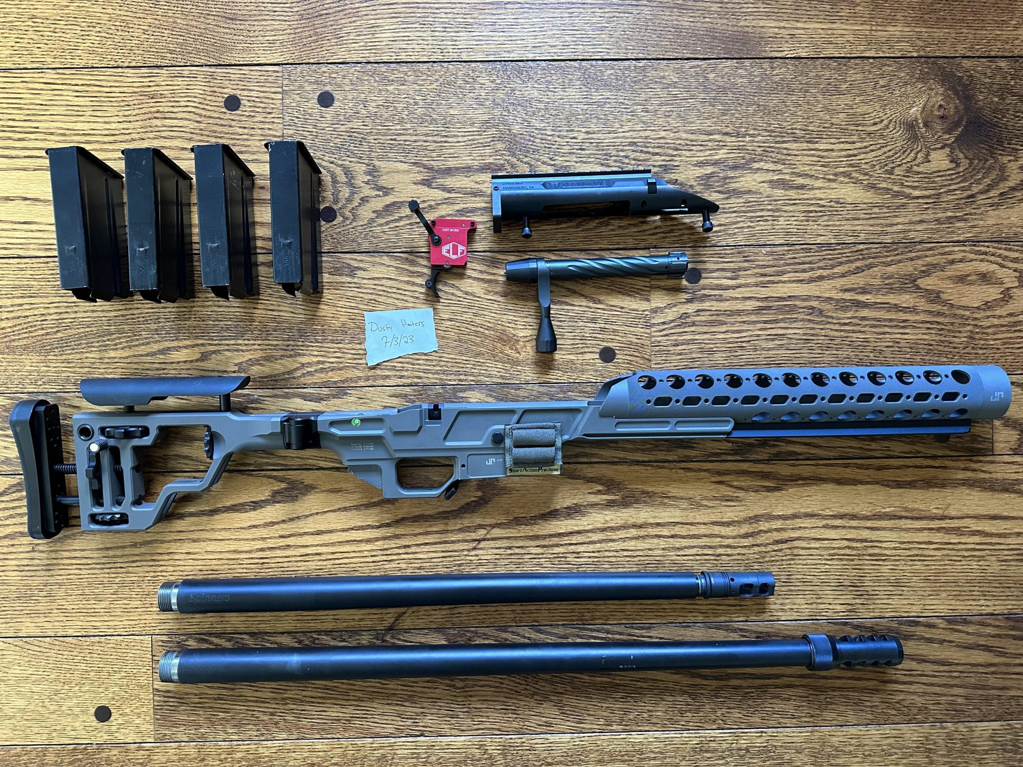Firearms Zeus QC/SA/RH, JP APAC, ELF trigger, AI AICS 10rd mags, .308