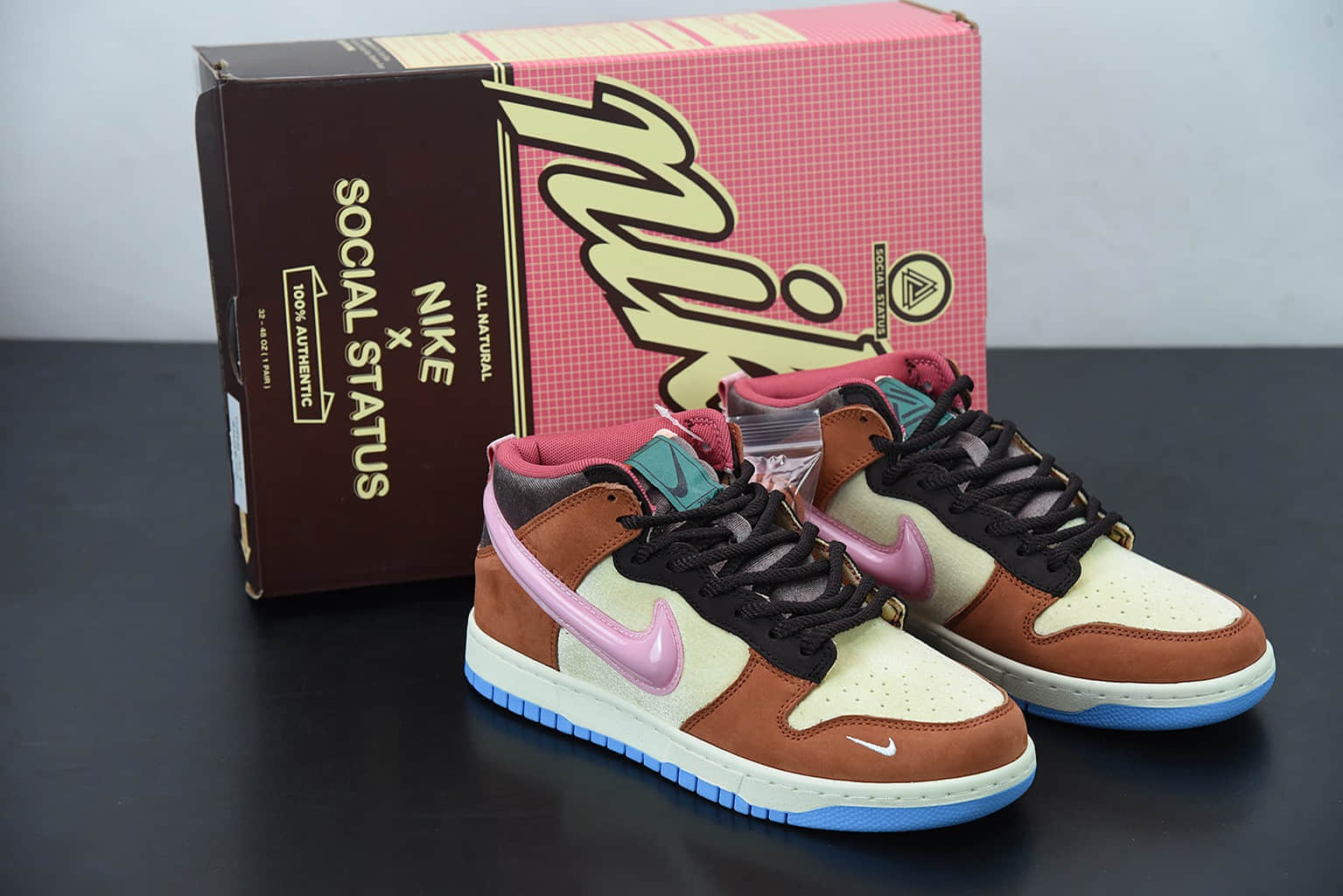 耐克 Nike Social Status x Nike SB Dunk Low Pro QS Chocolate Milk 美国潮流名所“巧克力牛奶果冻钩”休闲板鞋纯原版本 货号