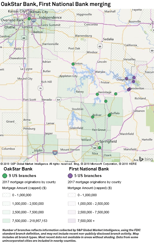 Missouribased OakStar Bank strikes deal with smaller, instate peer