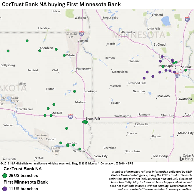 South Dakotabased CorTrust Bank to acquire First Minnesota Bank S&P