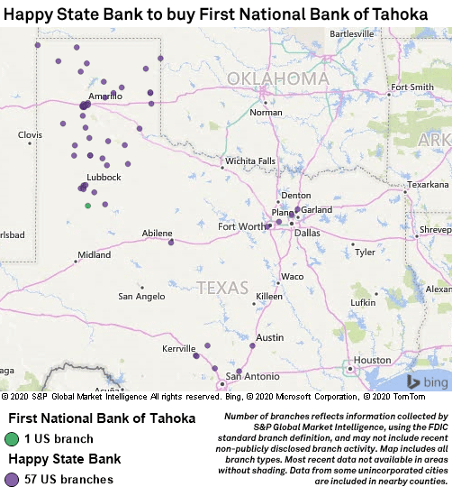 Texasbased Happy State Bank to buy instate peer First National Bank