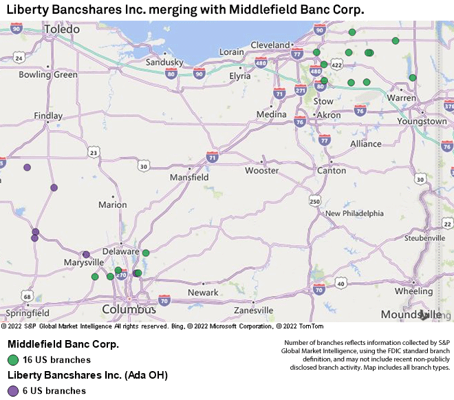 Ohiobased Liberty Bancshares, Middlefield Banc to merge S&P Global