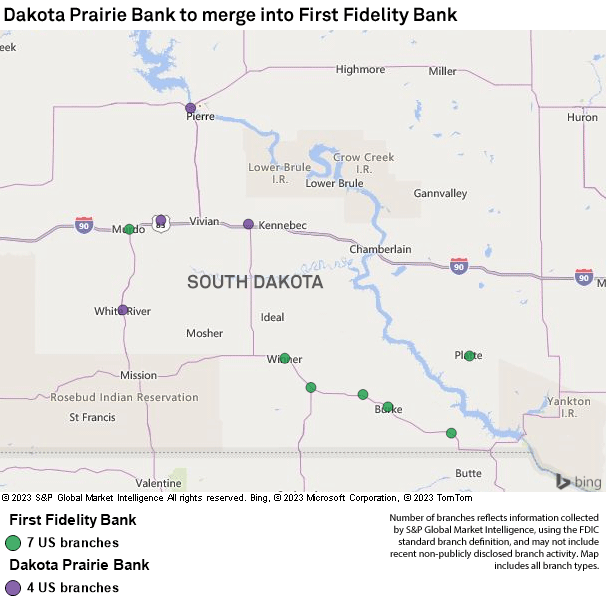 South Dakotabased First Fidelity Bank, Dakota Prairie Bank to merge S&P Global Market