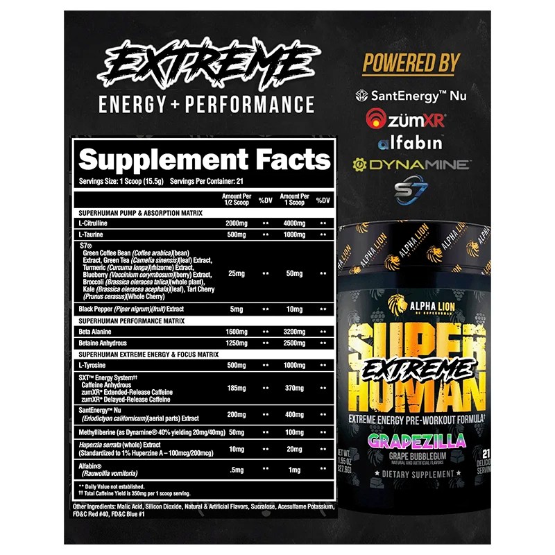 Alpha Lion SuperHuman Extreme PreWorkout S&N Nutrition LLC