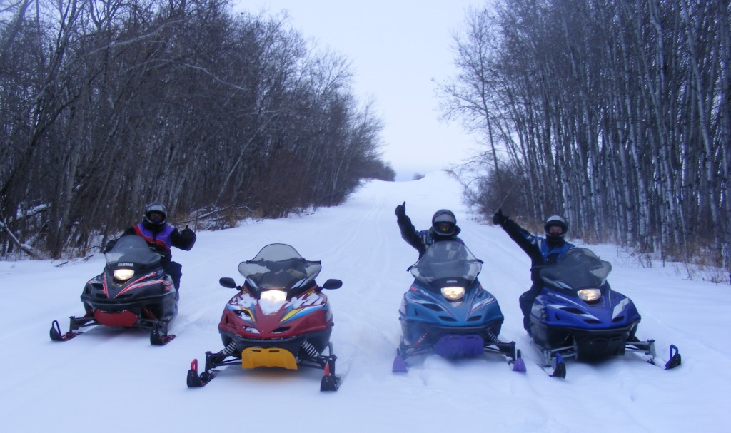 groomed snowmobile trail in Saskatchewan