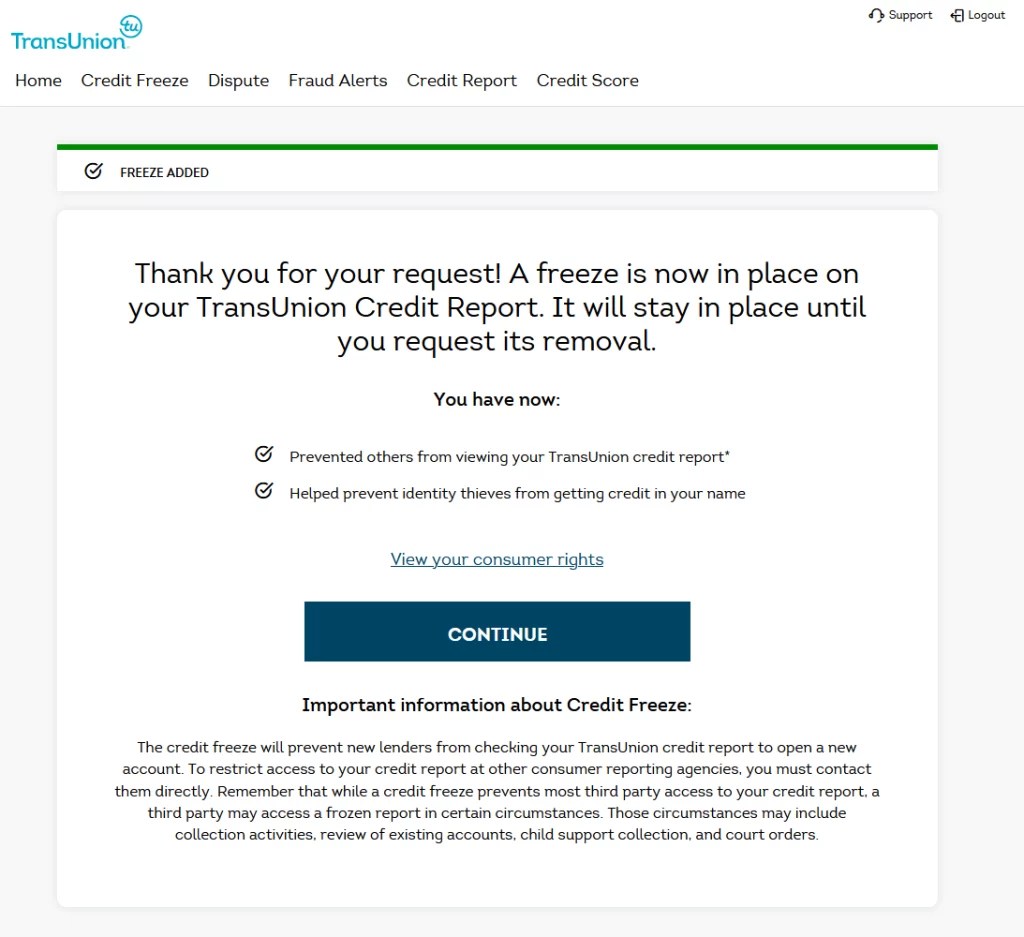Stepbystep guide to Freeze your Credit at TransUnion — Snowcap.Me