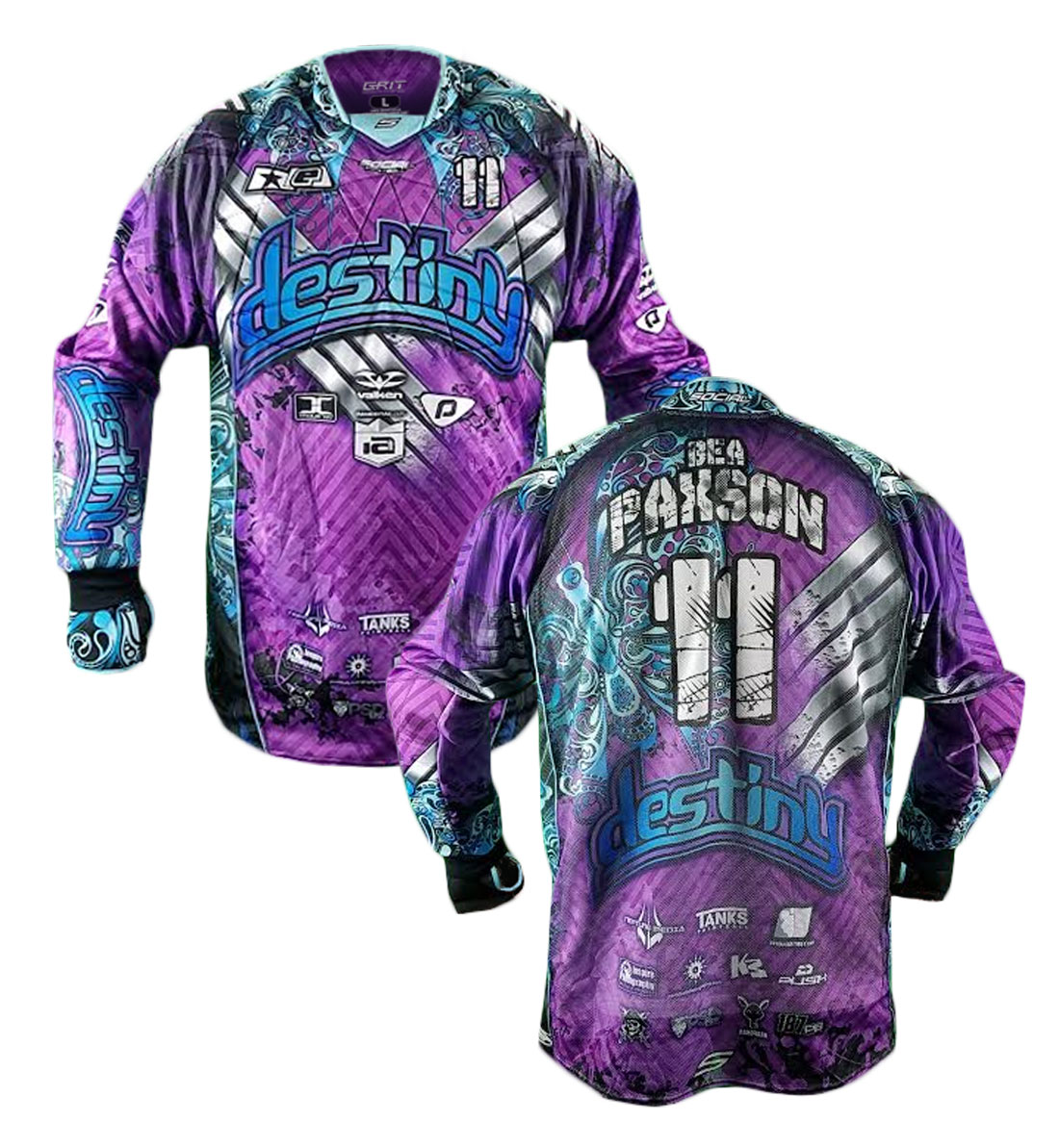 Destiny Paintball Full Padded Flex Jersey, Purple 2017