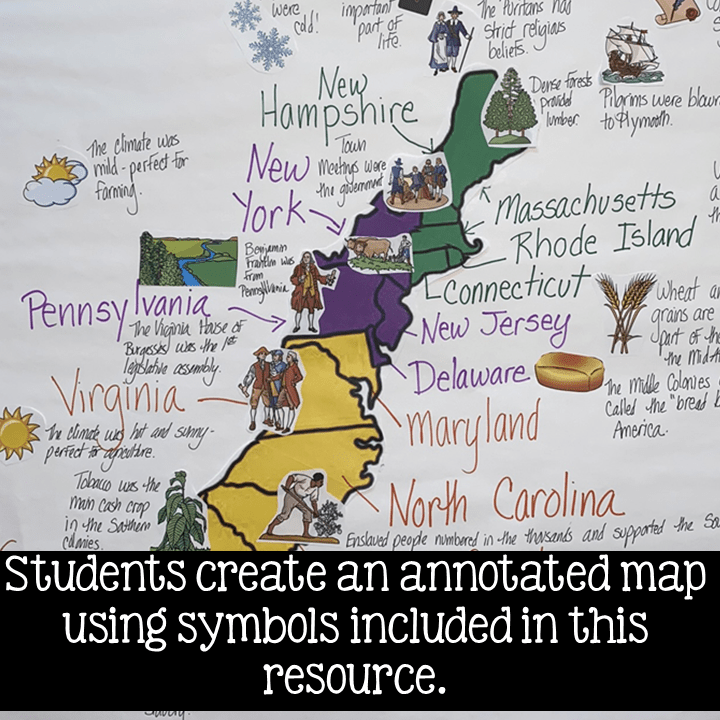 13 Colonies Annotated Map with Readings and Doodle Notes™ Social