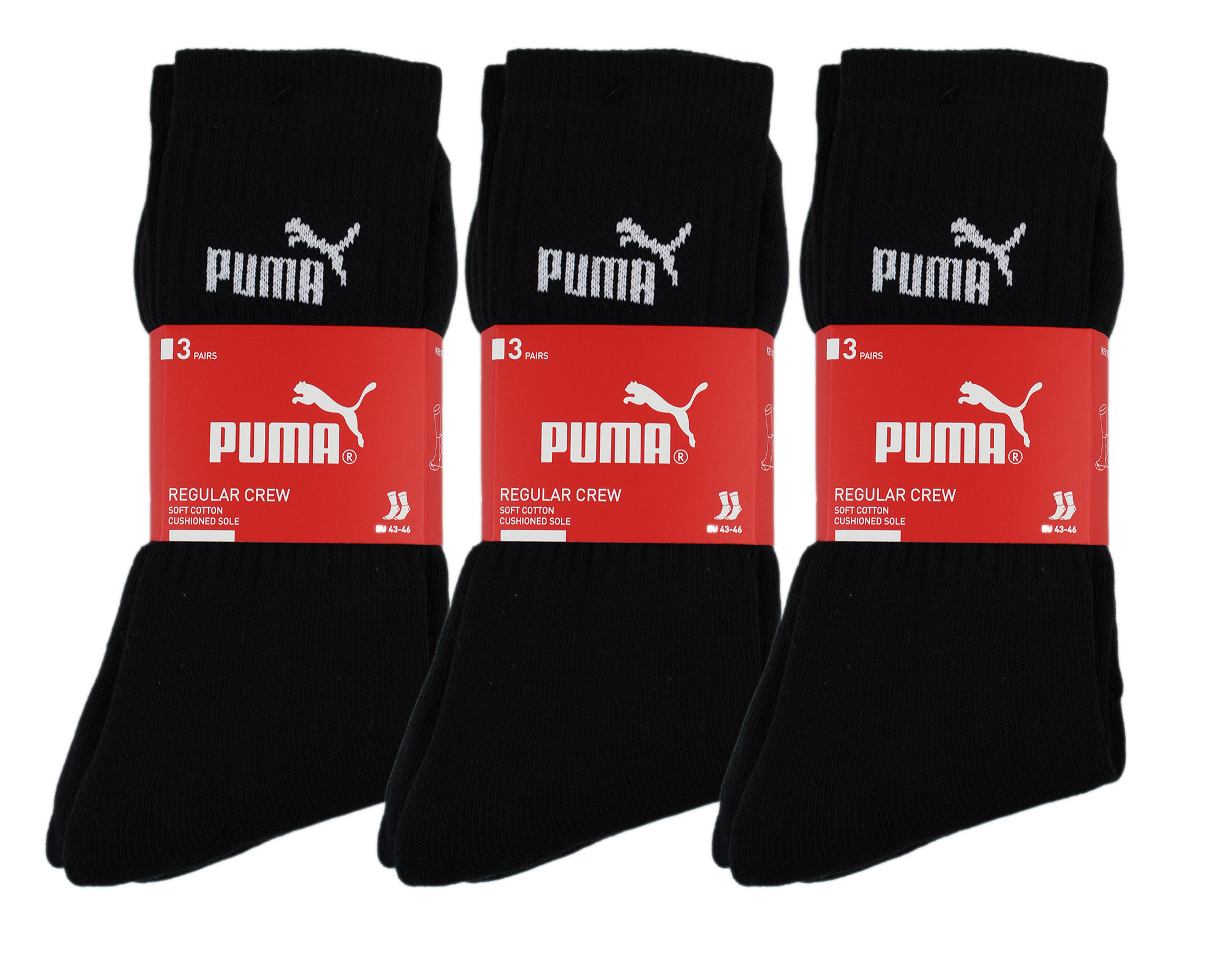 9 Paar Herren Puma Crew Sport Tennis Socken schwarz Gr. 43/46 eBay