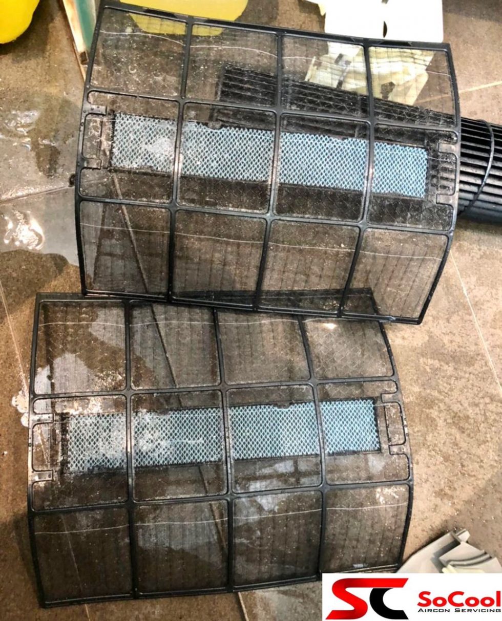 Chemical service aircon filter SoCool Pte Ltd