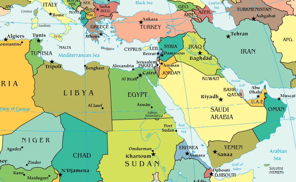 Middle East Map 2016 Zip Code Map Gambaran