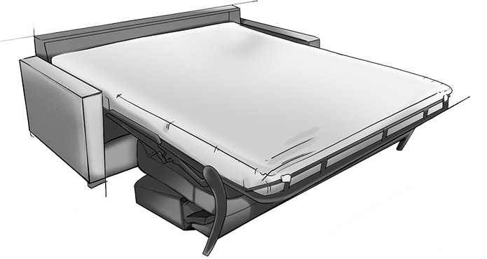 Dauerschlafsofa mit Matratze. Sofadepot