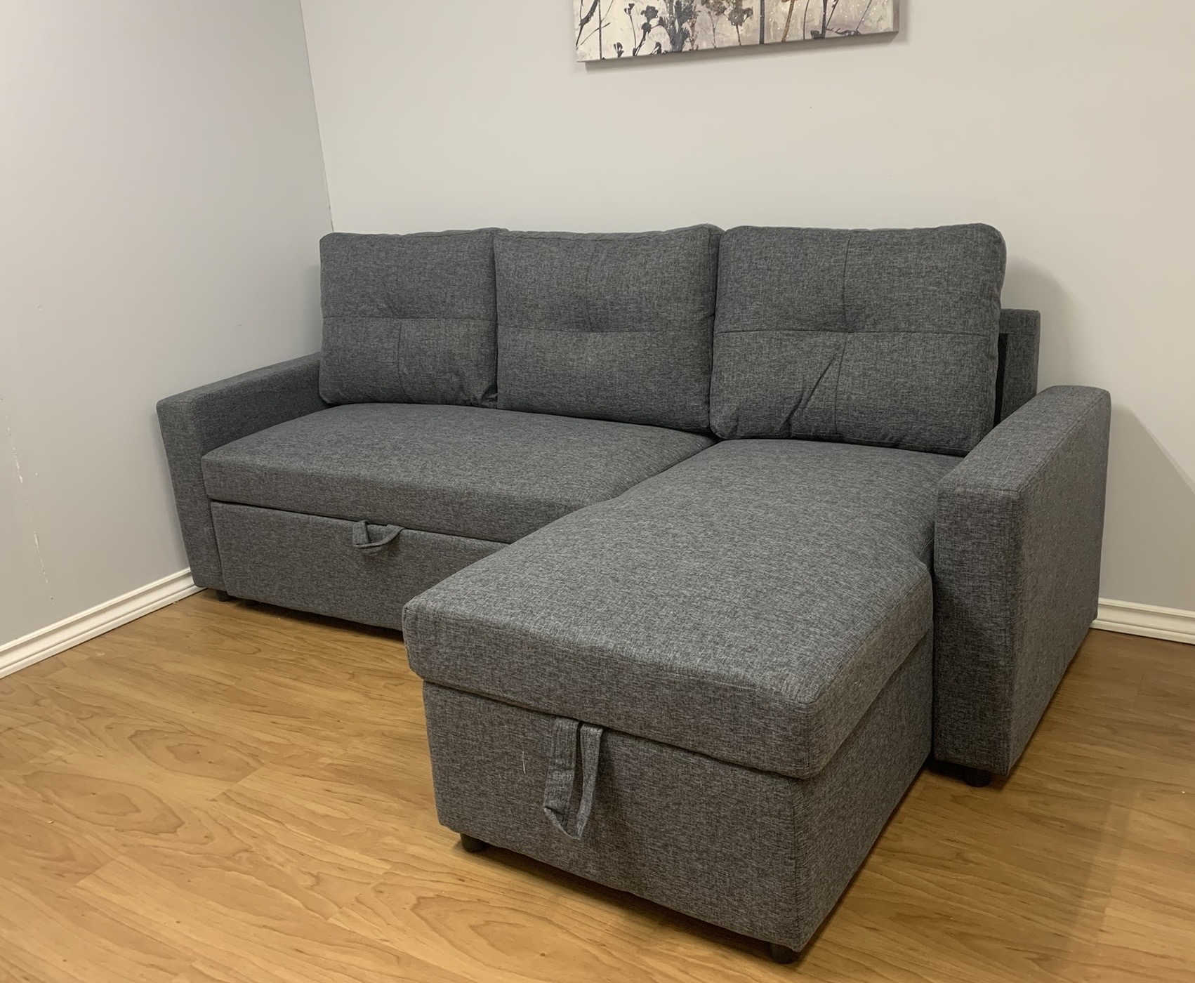 Grey Pull Out Bed Sectional Sofa City Furniture