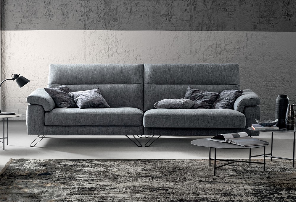 Divano relax con sedute estraibili Gregory, outlet divani, SOFA CLUB