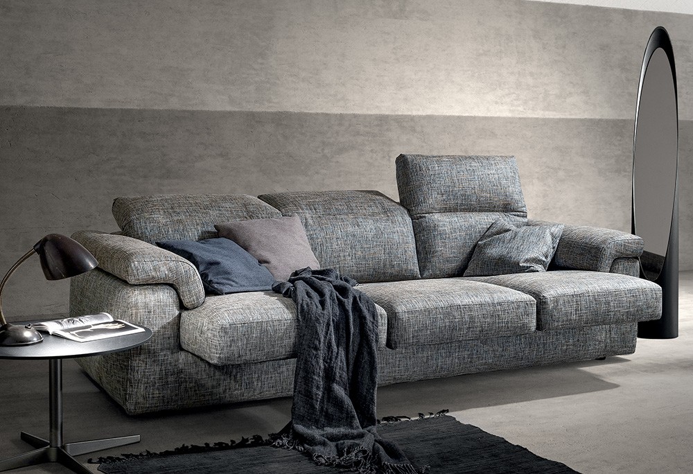 Divano relax con sedute estraibili Gregory, outlet divani, SOFA CLUB