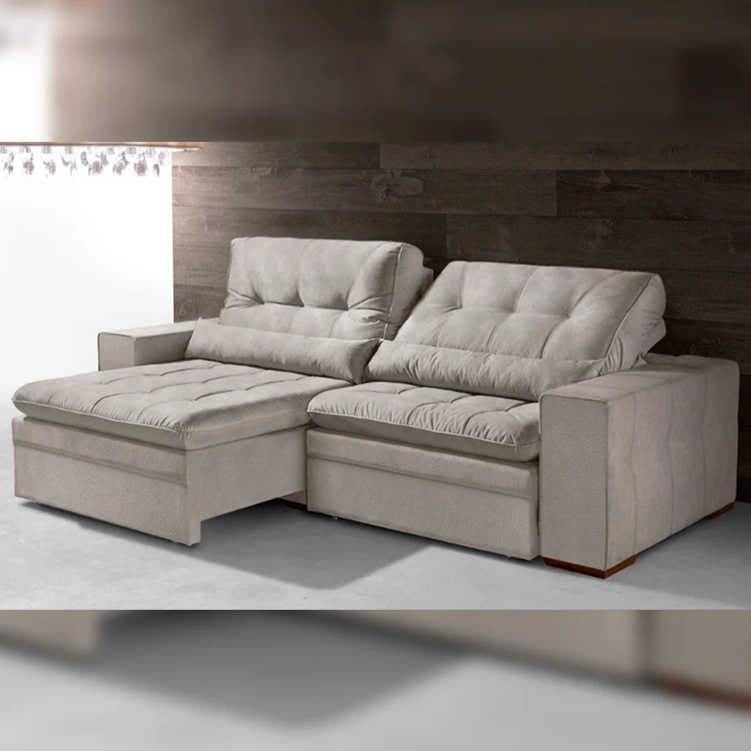 Sofá Premium 2,50m Molas Pocket, Retrátil e Reclinável Sofá da Hora