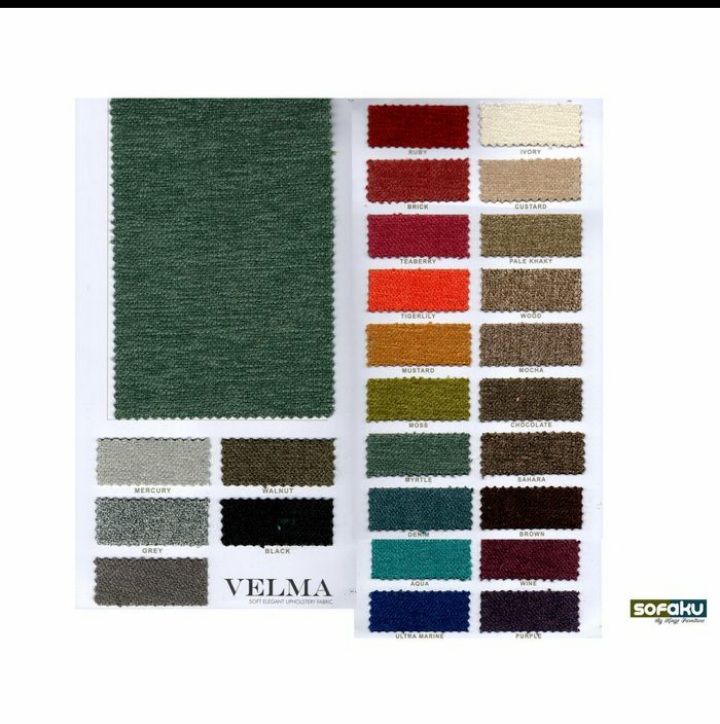 REGENCY VELMA Kain Fabric Sofa, Jok Kursi, Tas, Dompet Bahan Tebal Sofaku