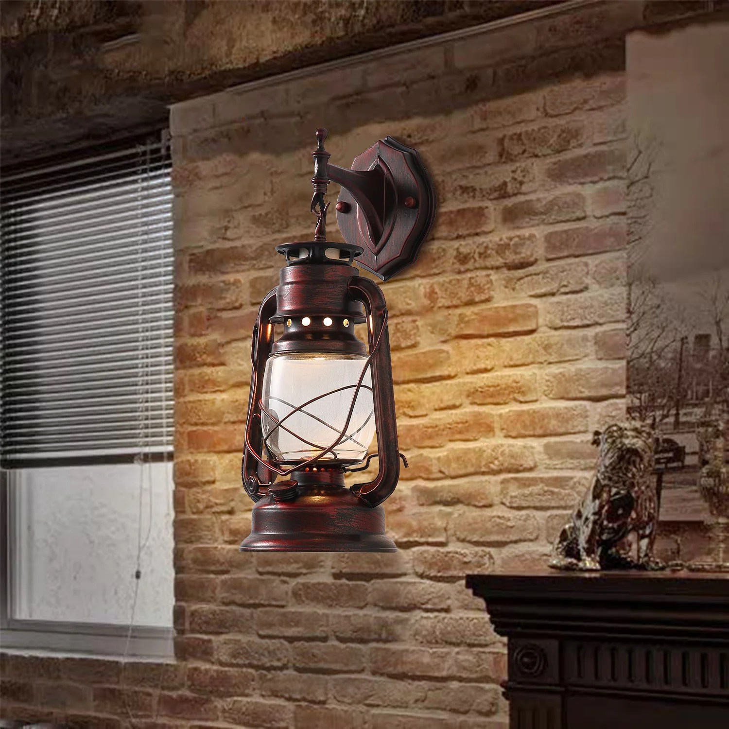 Rustic Lantern Wall Sconce Sofary