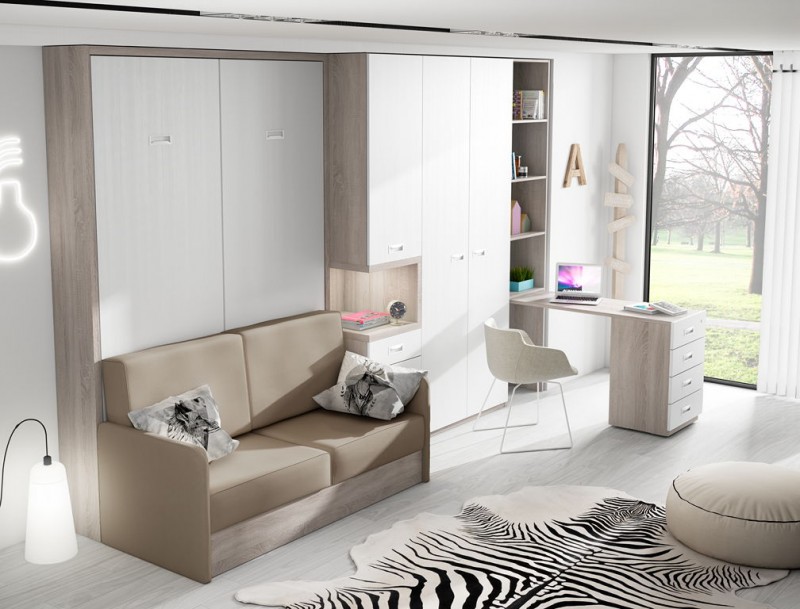 Muebles cama abatibles con sofá, la solución perfecta para tener cama y