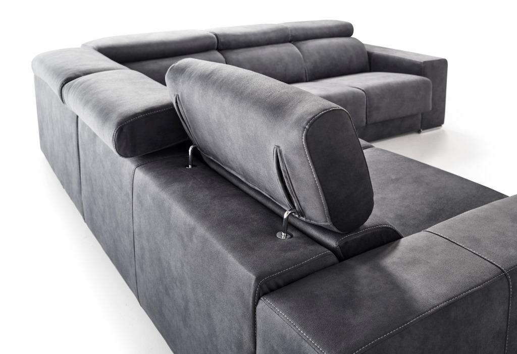 Sofá All Diseño Italiano Chaise Longue, Asientos Extraíbles, Respaldos