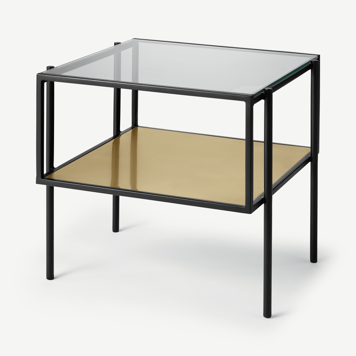 Cheney Side Table, Glass & Brass • Sofas Etc