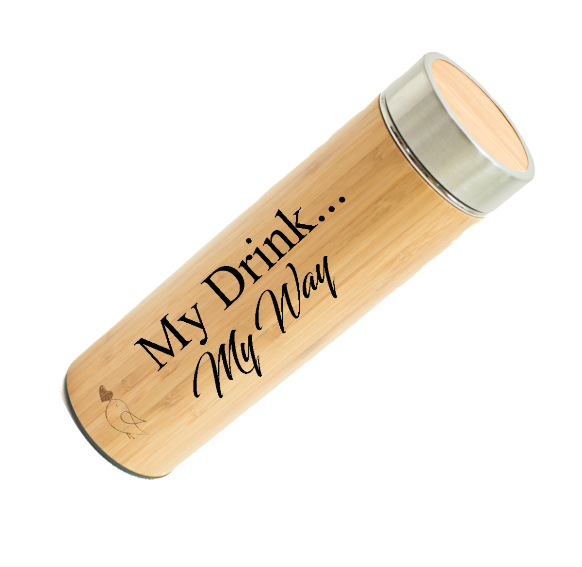 Personalized Bamboo Tumbler with Tea Infuser Stainless Steel